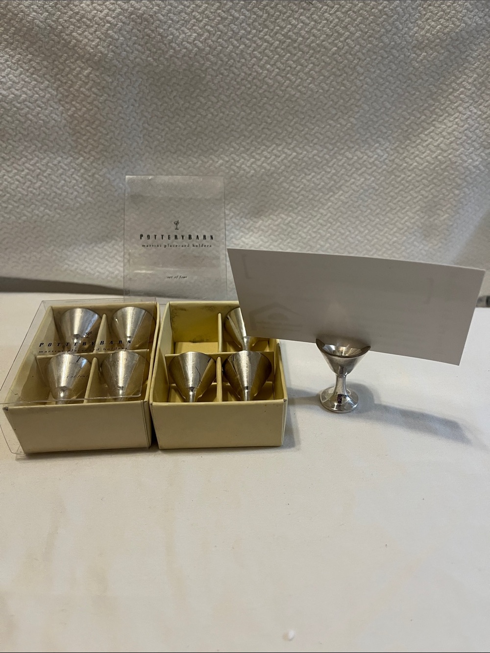 Pottery Barn SilverPlated Martini Place Card Holders - Set of 8